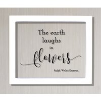 Die Erde Lacht in Blumen - Ralph Waldo Emerson Gartenarbeit Grüner Daumen Geschenk Für Gärtner Rahmen Schild Wand Kunst Acryl Die Erde Lacht in Blumen - Ralph Waldo Emerson Gartenarbeit Grüner Daumen Geschenk Für Gärtner Rahmen Schild Wand Kunst Acryl von BurntBranch