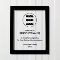 "Leadership Award - " Floating Plaque Gerahmt in Dankbarer Anerkennung Für Ihre Herausragenden Unternehmen Business Führung Glas-Auszeichnung." von BurntBranch