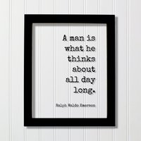 Ralph Waldo Emerson - Floating Zitat A Man Is What He Thinks Over All Day Long Kunstdruck Thinking Heads Bildung Lehrer von BurntBranch