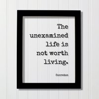 Sokrates - Floating Spruch Das Ungeprüfte Leben Ist Nicht Lebenswert Rahmenschild Plakette Philosophie Geschenk Für Philosoph Lehrer Akademiker von BurntBranch
