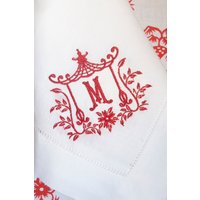 Leinen/Baumwoll-Servietten Mit Monogramm | Hochzeit Servietten Benutzerdefinierte Embroidery Dinner Serviette Cocktail Geschirrtuch Geschenk von BurtonBasicsCo