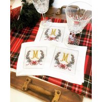 Leinen/Baumwoll-Servietten Mit Monogramm | Hochzeit Servietten Benutzerdefinierte Embroidery Dinner Serviette Cocktail Geschirrtuch von BurtonBasicsCo