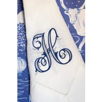 Monogrammierte Leinen-/Baumwoll-Servietten | Hochzeitsservietten Benutzerdefinierte Stickerei Dinner Serviette Cocktail Geschirrtuch von BurtonBasicsCo