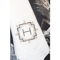 Monogrammierte Leinen-/Baumwoll-Servietten | Hochzeitsservietten Benutzerdefinierte Stickerei Dinner Serviette Cocktail Geschirrtuch von BurtonBasicsCo