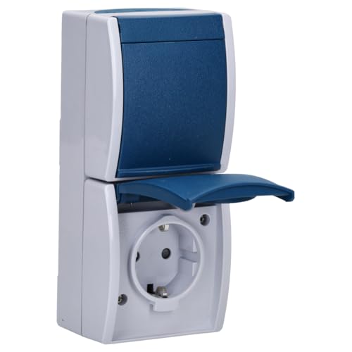 Busch-Jaeger 20-02 EBW-53 SCHUKO® Steckdose mit erh. Berührungsschutz vertikal Grau ocean® IP 44 2CKA002084A0719 von Busch-Jaeger