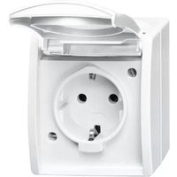 20 EWN-54 schuko® Steckdose mit Klappdeckel und Beschriftungsfeld - Busch-jaeger von Busch-Jaeger