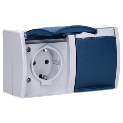 Busch-Jaeger 20/2 EWN-53 SCHUKO® Steckdose 2-fach (Thermoplast) Grau ocean® (IP 44) 2CKA002084A0703 von Busch-Jaeger