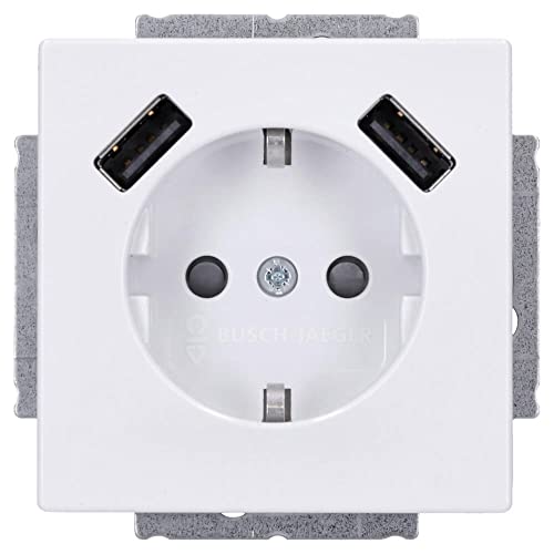 Busch-Jaeger 20 EUCB2USB-84 SCHUKO®-/2x USB-Steckdose Studioweiß USB-Ladegeräte 2CKA002011A6273 von Busch-Jaeger