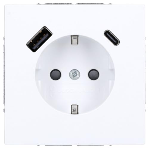 Busch-Jaeger 20 EUCB2USBAC-44M SCHUKO®-/USB-A+C Steckdose Safety+ Studioweiß matt Busch-art-linear 2CKA002011A6318 von Busch-Jaeger
