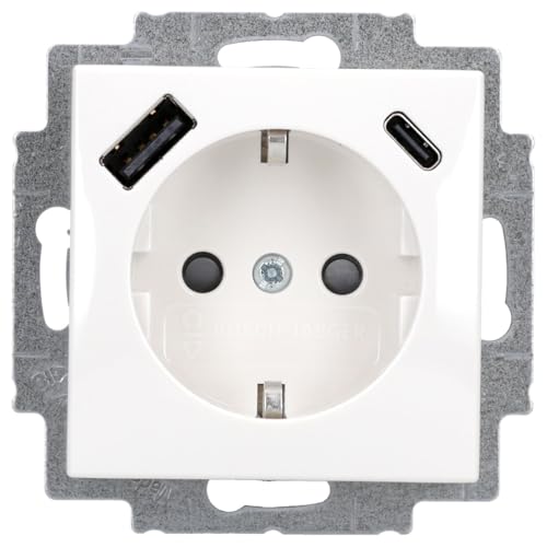 Busch Jaeger 20 EUCB2USBAC-914 SCHUKO USB A & C Steckdose Safety+ Alpinweiß Balance SI 2CKA002011A6298 von Busch-Jaeger