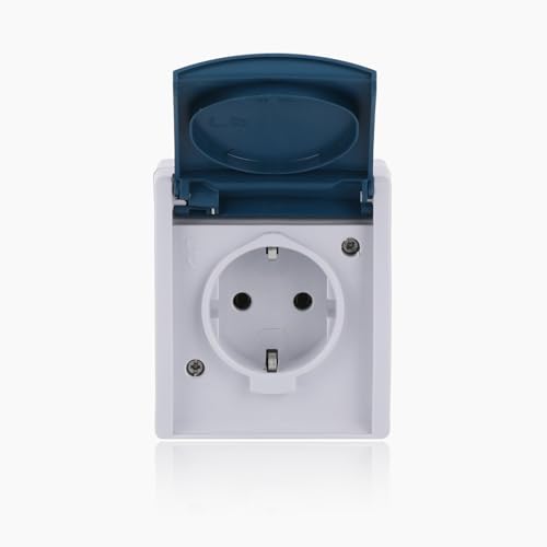 Busch-Jaeger 20 EW-53 SCHUKO® Steckdose mit Klappdeckel (Thermoplast) Grau ocean® (IP 44) 2CKA002083A0817 von Busch-Jaeger