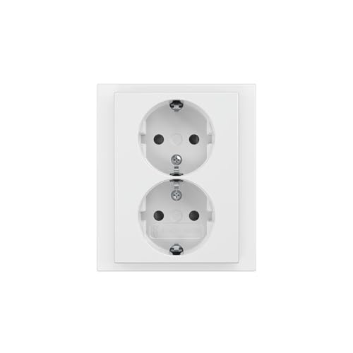Busch-Jaeger 202 EUJB-84 Schuko Doppelsteckdose, Safety+, Studioweiß (2TKA00003889) von Busch-Jaeger