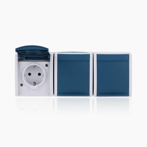 Busch-Jaeger 2300/3 EW-53 SCHUKO® Steckdose 3-fach (Thermoplast) Grau ocean® (IP 44) 2CKA002084A0698 von Busch-Jaeger
