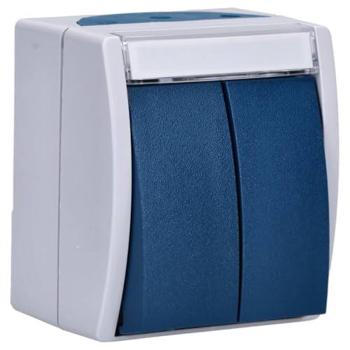 Busch-Jaeger 2621 WN-53-205-101 Doppeltaster/Serientaster 2 Schließer, 1-polig (Arbeitsstrom) (Thermoplast) Grau ocean® (IP 44) 2CKA001484A0374 von Busch-Jaeger