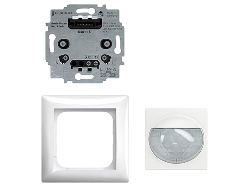 Busch-Jaeger 62764 UJ-914-WL Busch Wächter 180 flex Wireless Komplettset Komfort-Sensor Multilinse Relais Einsatz balance SI-Abdeckrahmen 1-fach Alpinweiß 2CKA006200A0262 von Busch-Jaeger