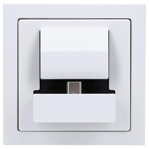 Busch-Jaeger 6480/11-84 Busch-powerDock Komplettset mit USB-C Anschluss Studioweiß 2CKA006400A0046. von Busch-Jaeger