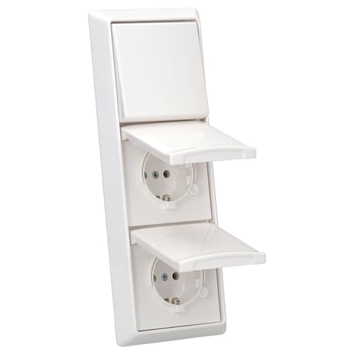 Busch-Jaeger Allwetter 44 Set: 2x SCHUKO Steckdose mit Klappdeckel 20 EUGK-34-101 + Wippschalter-Einsatz 2000/6 US + Wippe 2106-34 + 3-fach Rahmen 2103-34, Alpinweiß UP Busch-Jaeger Allwetter 44 Set: 2x SCHUKO Steckdose mit Klappdeckel 20 EUGK-34-101 + Wippschalter-Einsatz 2000/6 US + Wippe 2106-34 + 3-fach Rahmen 2103-34, Alpinweiß UP von Busch-Jaeger