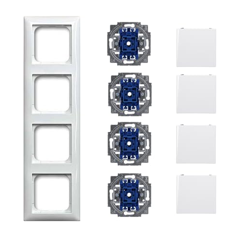 Busch-Jaeger Balance SI Komplett-Set: 4x 2000/6 US Wippschalter-Einsatz + 4x 2506-914 Wippe + 1722-914 4fach Rahmen Alpinweiß Busch-Jaeger Balance SI Komplett-Set: 4x 2000/6 US Wippschalter-Einsatz + 4x 2506-914 Wippe + 1722-914 4fach Rahmen Alpinweiß von Busch-Jaeger