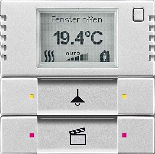 Busch-Jaeger Bedienelement 2/4-fach 6128/28-83 m.RTR,alu Silber Busch-Installationsbus KNX Bussystem-Raumtemperaturregler 4011395213728 von Busch-Jaeger