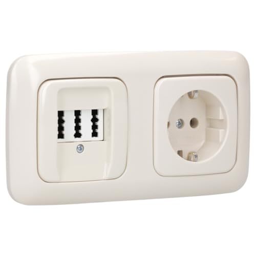 Busch-Jaeger Busch-Duro 2000 SI Set: 1x Rutenbeck Anschlußdose TAE 3x6 NFN Up0 rw mit Zentralscheibe + 1x 20 EUC-212 Steckdose + 2512-212 2-fach Rahmen Cremeweiß Busch-Jaeger Busch-Duro 2000 SI Set: 1x Rutenbeck Anschlußdose TAE 3x6 NFN Up0 rw mit Zentralscheibe + 1x 20 EUC-212 Steckdose + 2512-212 2-fach Rahmen Cremeweiß von Busch-Jaeger