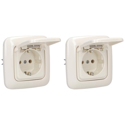 Busch-Jaeger Busch-Duro 2000 SI Set: 2x 20 EUK-212 Steckdose mit Klappdeckel + 2x 2511-212 Abdeckrahmen 1-fach Cremeweiß Busch-Jaeger Busch-Duro 2000 SI Set: 2x 20 EUK-212 Steckdose mit Klappdeckel + 2x 2511-212 Abdeckrahmen 1-fach Cremeweiß von Busch-Jaeger