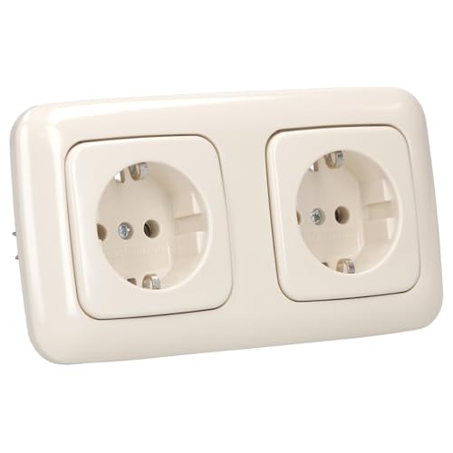 Busch-Jaeger Doppelsteckdosen Set: 2x 20 EUC-212 Steckdose + 2512-212 2-fach Rahmen Duro 2000 SI von Busch-Jaeger