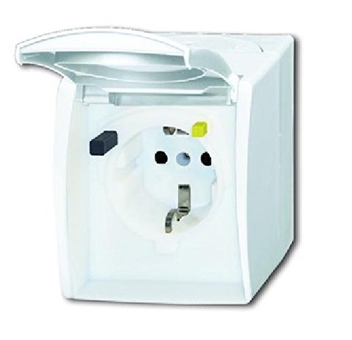 Busch-Jaeger FI-SCHUKOMAT Einsatz 3120 EWB-53 grau AP IP44 ocean (IP44) Steckdose 4011395210222 von Busch-Jaeger