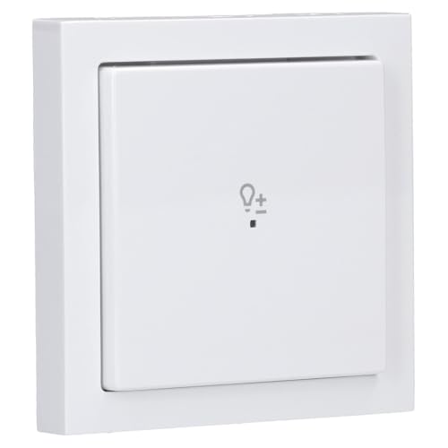 Busch-Jaeger Fututre Linear Set: 1x 64851 U LED-Dimmer-Einsatz flex + 1x 64711 Bedienelement flex + 1x 6234-10-84 Wippe 1-fach + 1x 1721-84 Rahmen Studioweiß von Busch-Jaeger