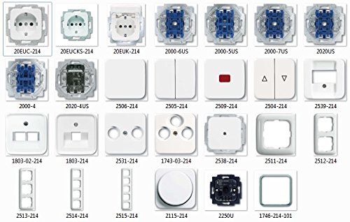 Busch Jäger Reflex SI – Schalter- und Steckdosen-Set, weiß (2531-214) Zentralscheibe Antenne 2-fach von Busch-Jaeger
