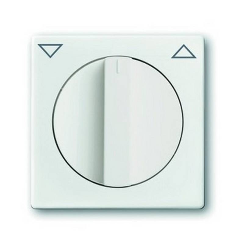 Busch-Jaeger Schalter, Drehknopf Jalousie studioweiß glänzend Symbol Pfeile von Busch-Jaeger