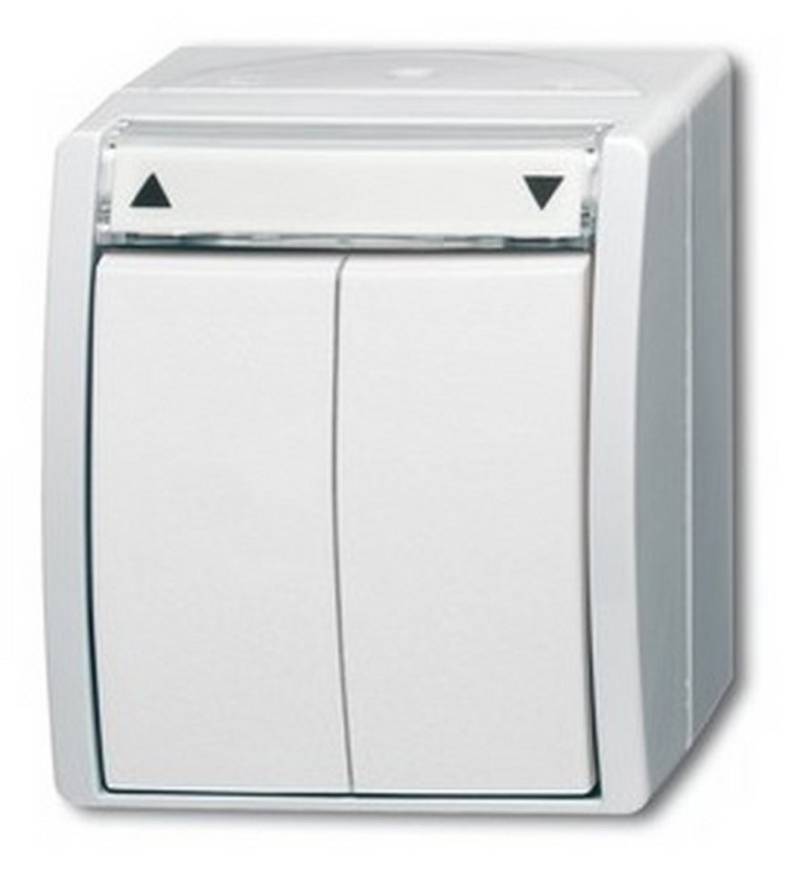 Busch-Jaeger Schalter, Jalousieschalter Aufputz ocean arktisweiß matt IP44 1p Wippe Busch-Jaeger Schalter, Jalousieschalter Aufputz ocean arktisweiß matt IP44 1p Wippe von Busch-Jaeger