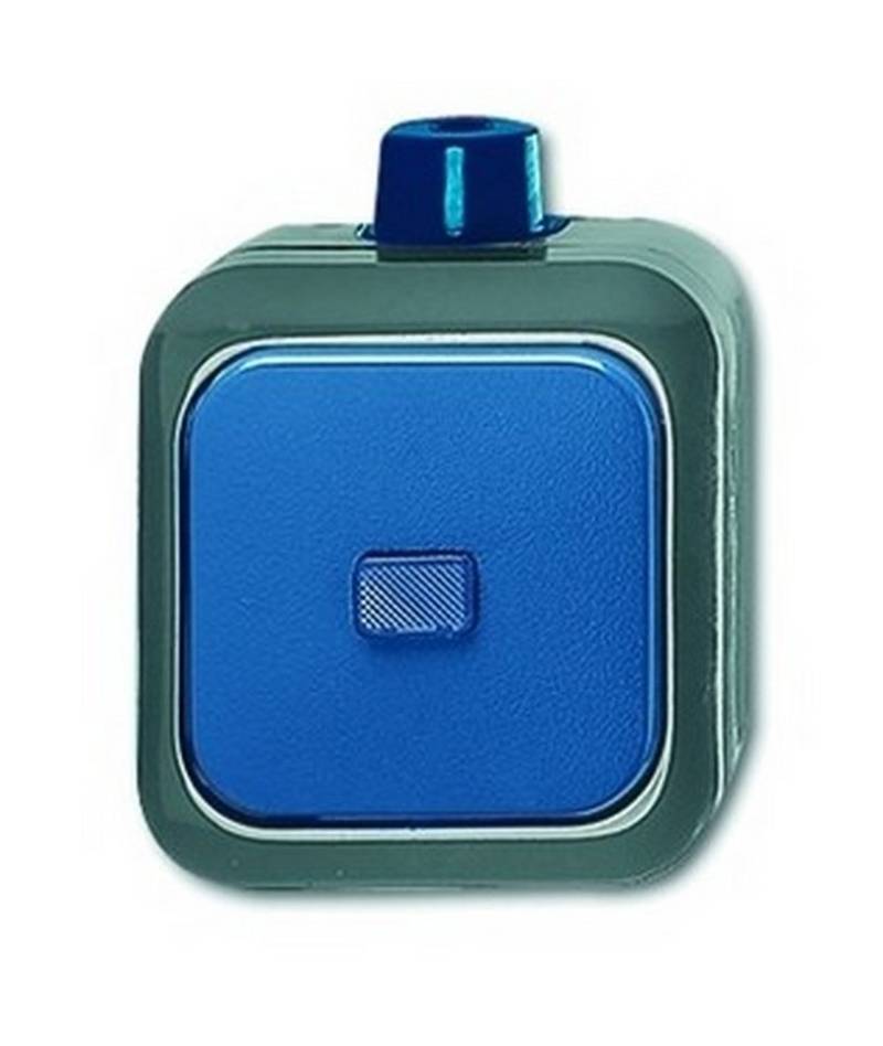 Busch-Jaeger Schalter, Wechselschalter ohne Beleuchtung blau matt Aufputz IP66 1 von Busch-Jaeger