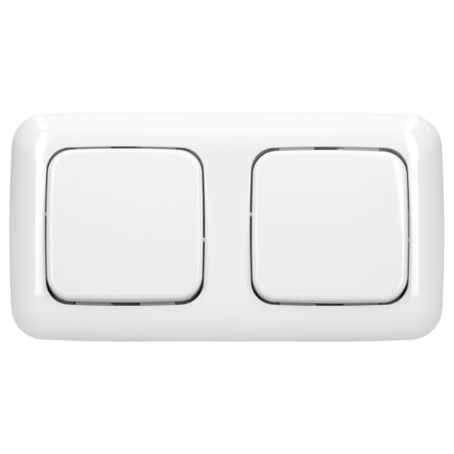 Busch-Jaeger Schalter Set: 2x 2020 US Tastschalter + 2x 2506-214 Wipptaster + 2512-214 2-fach Rahmen Alpinweiß Reflex SI von Busch-Jaeger