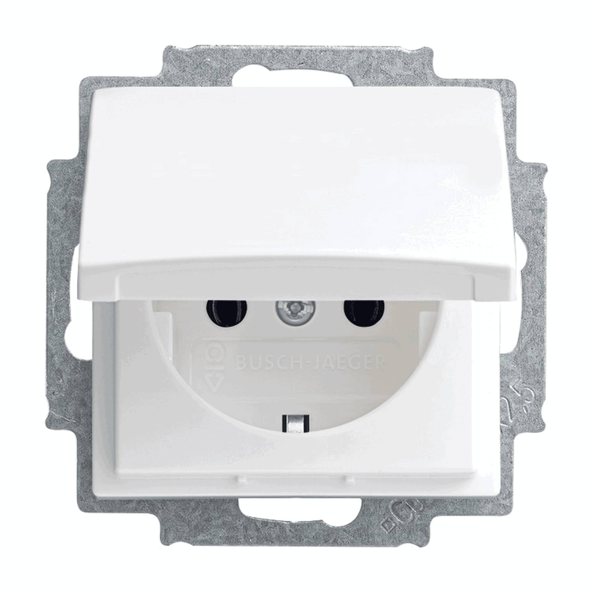 Busch-Jäger Schuko-Steckdose 'Balance SI' mit Klappdeckel alpinweiß von Busch-Jäger