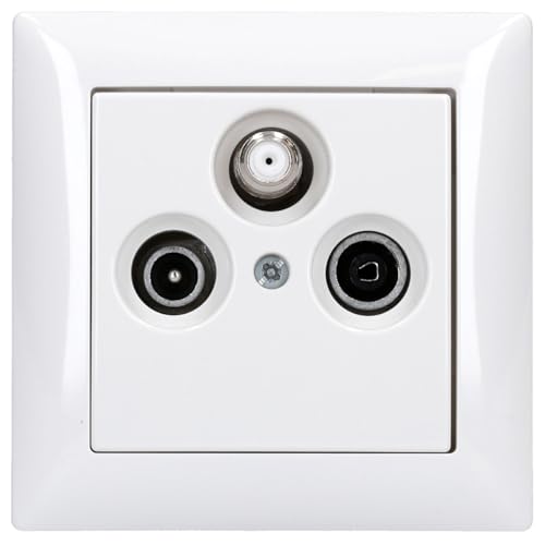 Busch-Jaeger Balance SI Set: 1x DB53D Antennensteckdose + 1743-03-914 Abdeckung + 1721-914 1-fach Rahmen Alpinweiß von Busch-Jaeger