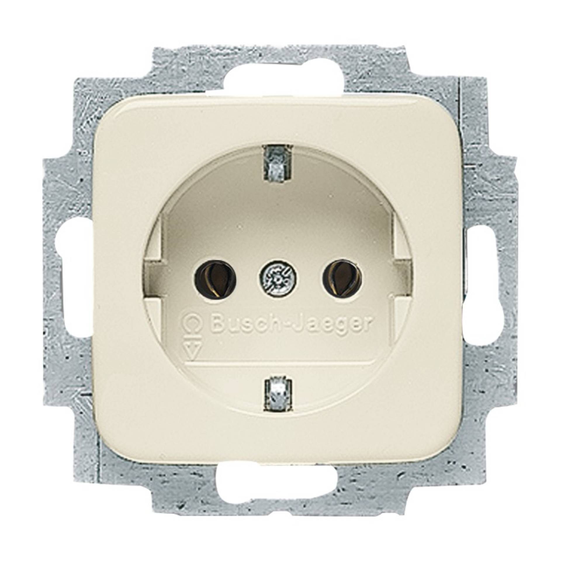 Busch-Jäger Steckdose 'Duro 2000' cremeweiß mit Abdeckung von Busch-Jäger
