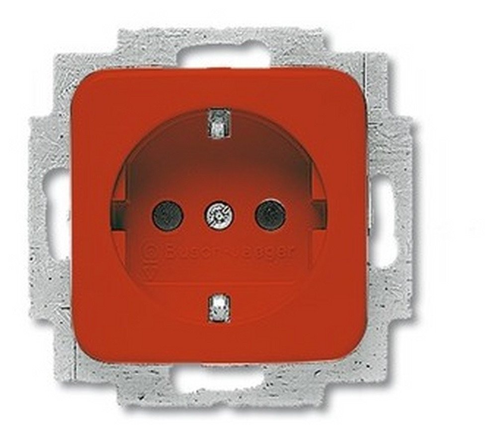 Busch-Jaeger Unterputz-Steckdose, 1f rot glänzend Reflex SI IP20 Zentralplatte horizontal/vertikal Busch-Jaeger Unterputz-Steckdose, 1f rot glänzend Reflex SI IP20 Zentralplatte horizontal/vertikal von Busch-Jaeger