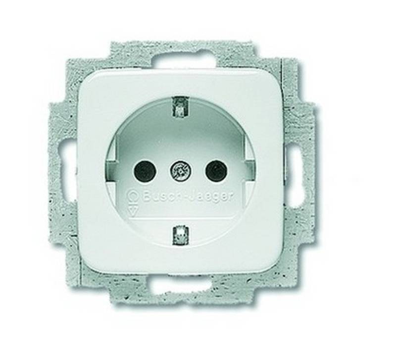 Busch-Jaeger Unterputz-Steckdose, 1fach alpinweiß glänzend Unterputz horizontal/vertikal IP20 von Busch-Jaeger