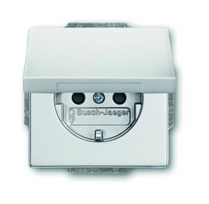 Busch-Jaeger Unterputz-Steckdose, 1fach aluminium-silber matt Unterputz horizontal/vertikal von Busch-Jaeger