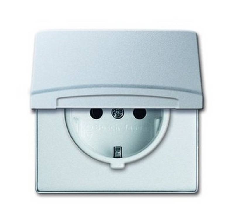 Busch-Jaeger Unterputz-Steckdose, 1fach aluminium-silber matt Unterputz horizontal/vertikal von Busch-Jaeger