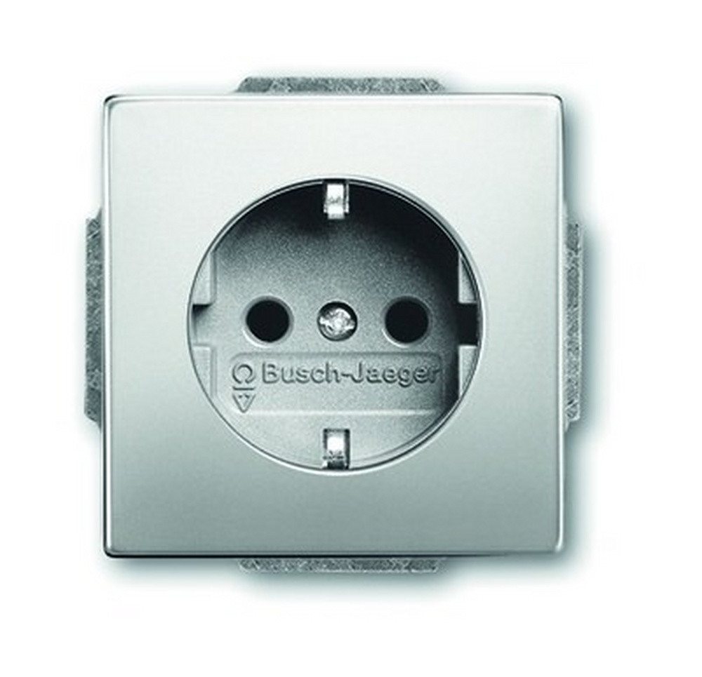 Busch-Jaeger Unterputz-Steckdose, 1fach edelstahl matt Unterputz horizontal/vertikal IP20 Zentralplatte Busch-Jaeger Unterputz-Steckdose, 1fach edelstahl matt Unterputz horizontal/vertikal IP20 Zentralplatte von Busch-Jaeger