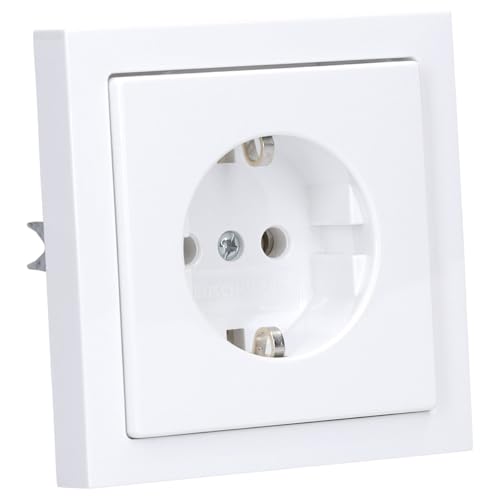 Busch-Jaeger future® linear Komplett-Set: 20 EUC-84 SCHUKO Schutzkontakt-Steckdose + 1721-84K Abdeckrahmen 1-fach, studioweiß von Busch-Jaeger