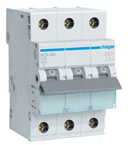 Hager MCN320 LS-Schalter 3P 6kA C-20A 3M Schraubtechnik von Hager