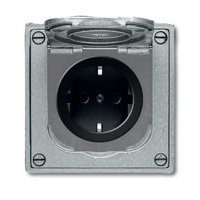 Steckdose 1f gr glz UP m.KS Klappd IP41 VP mit erhöhtem Berührungsschutz Steckdose 1f gr glz UP m.KS Klappd IP41 VP mit erhöhtem Berührungsschutz von Busch-jaeger