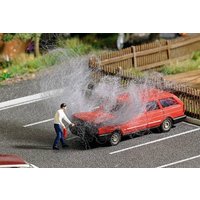 Busch 7881 H0 PKW Modell Volkswagen Passat Motorbrand mit Figur von Busch