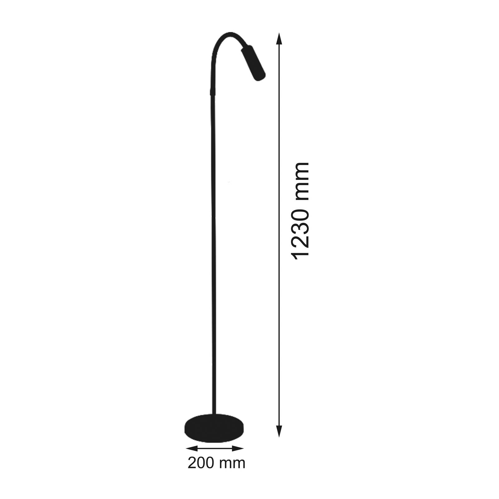 LED-Stehlampe Rocco, nickel matt Flexarm schwarz von Busch