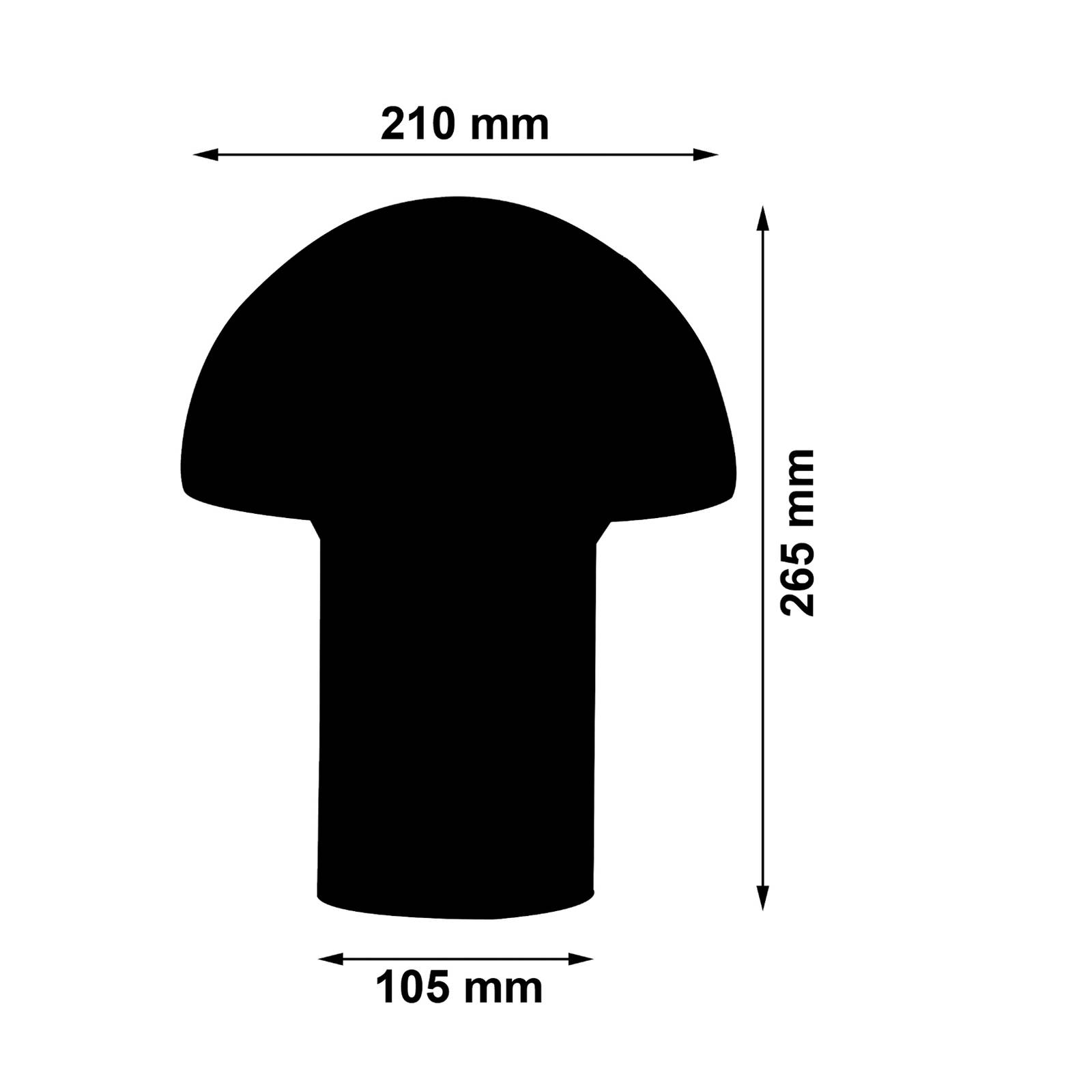 Tischleuchte Glas, Pilzform, weiß Ø 21 cm von Busch