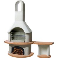 BUSCHBECK Gartengrillkamin, BxHxT: 180 x 203 x 65 cm - grau von Buschbeck