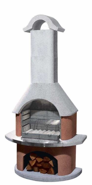 Buschbeck Grillkamin Davos weiß-terracotta 210 x 110 x 65 cm von Buschbeck