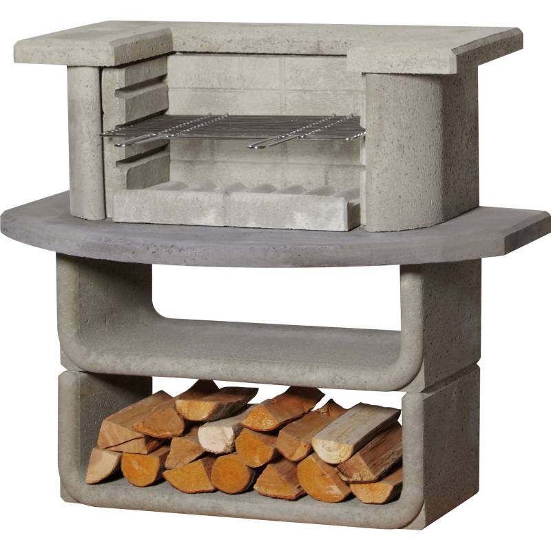 Buschbeck Holzkohlegrill 'Kingston' betonfarben, anthrazit 110 x 101 x 65 cm von Buschbeck